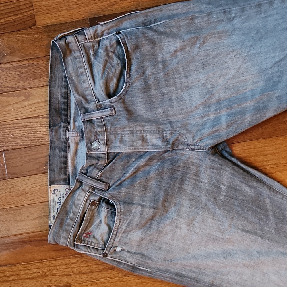 Mens grey wash Polo jeans